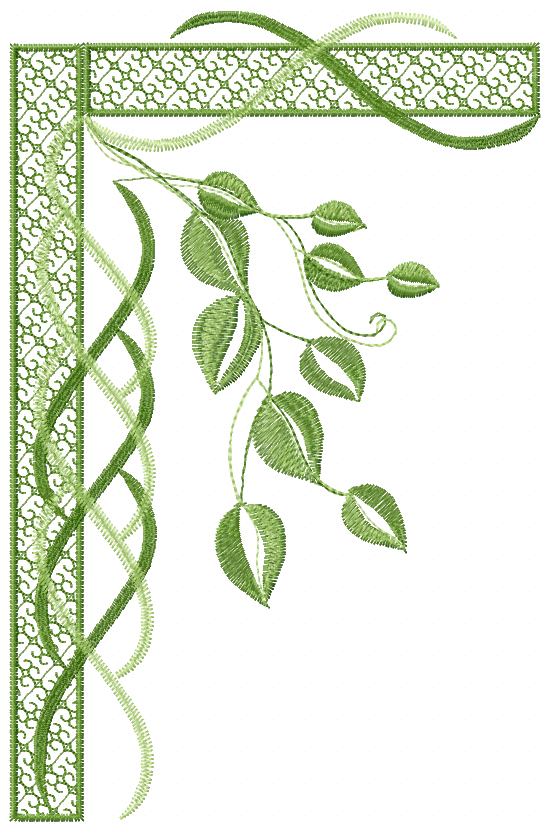Green Leaves free embroidery