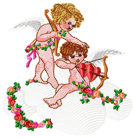 Cupids free embroidery