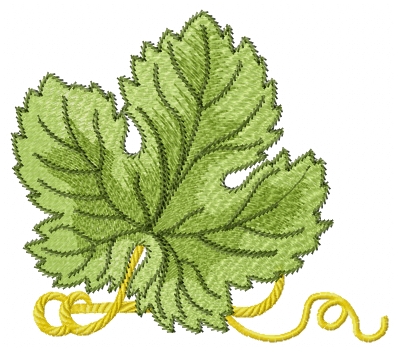 Grape leaf free embroidery