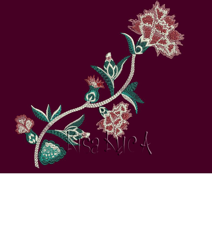 Fantastic flower free embroidery