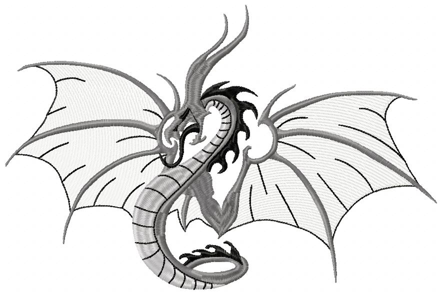 Dragon free embroidery