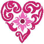 Heart free embroidery