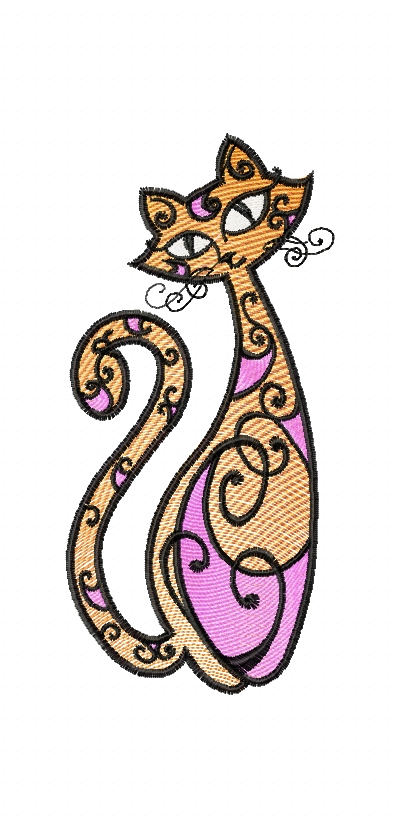 Modern Kitty free embroidery design