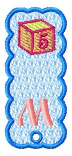 Bookmark M free embroidery