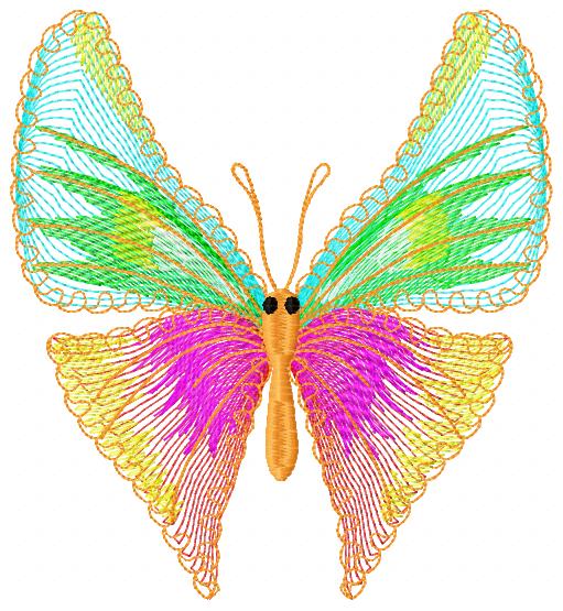 Butterfly free embroidery