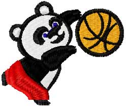 Panda play ball free embroidery design