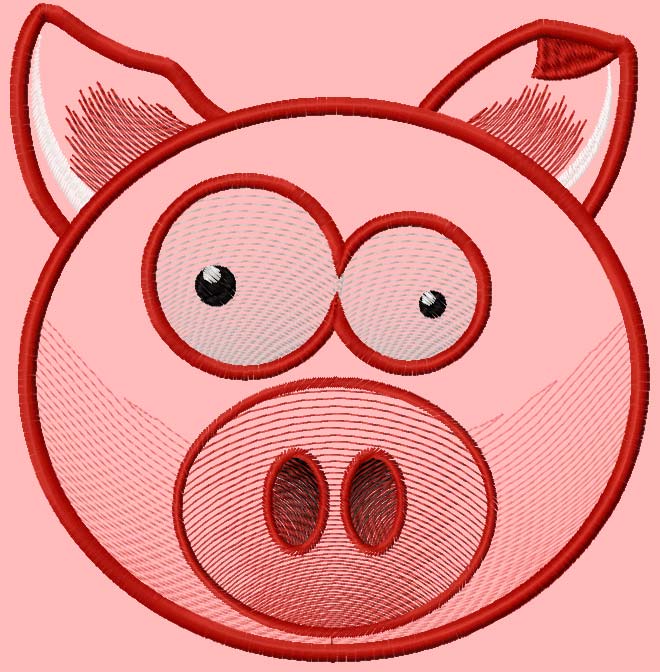Pig free embroidery design