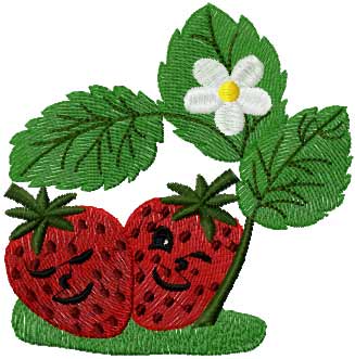Happy Strawberry free embroidery design