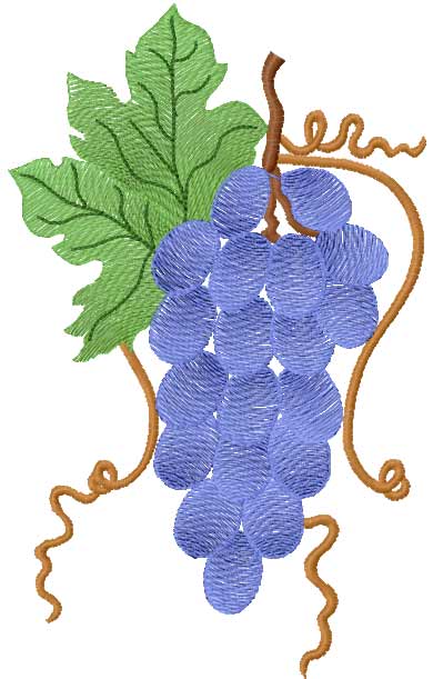Grape free embroidery design 2