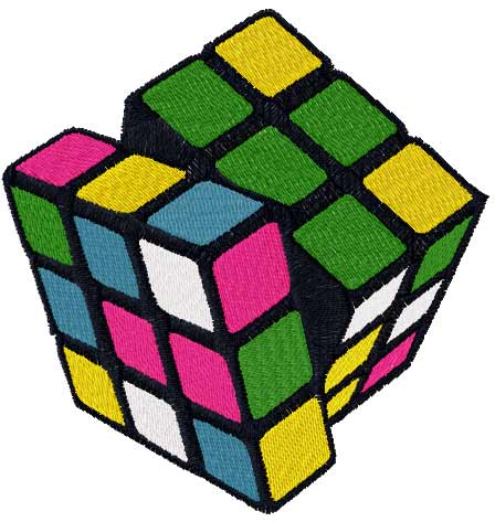 Rubik's cube free embroidery design