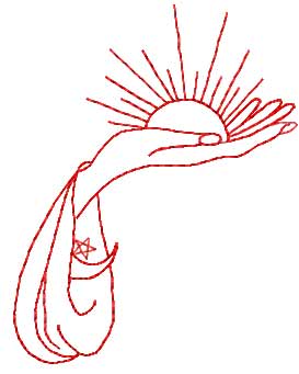 Sun on the palm free embroidery design