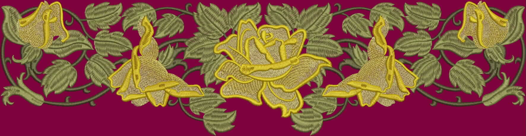 Yellow rose big decoration free embroidery designs