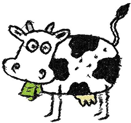 Happy cow free embroidery design