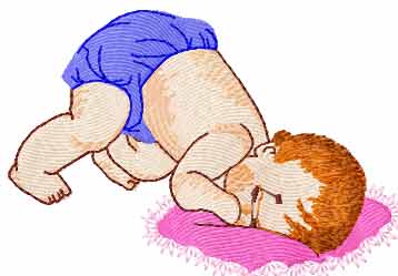 Sleeping cute boy free embroidery design