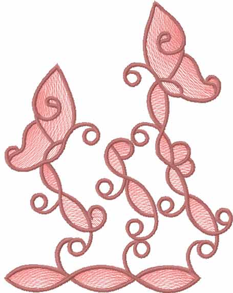 Abstract decoration free embroidery design