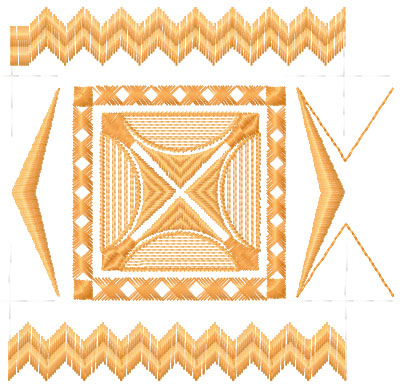 Border element free embroidery design