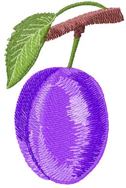 Plum free embroidery design
