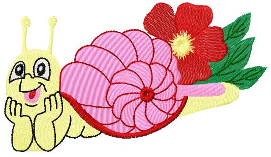 Snail free embroidery design 2