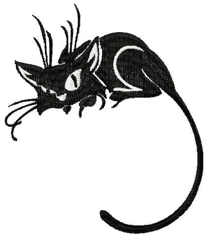 Black cat free embroidery design