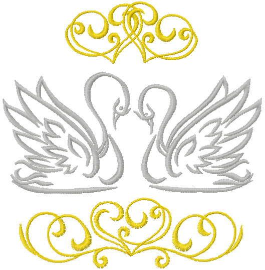 Swans free embroidery design