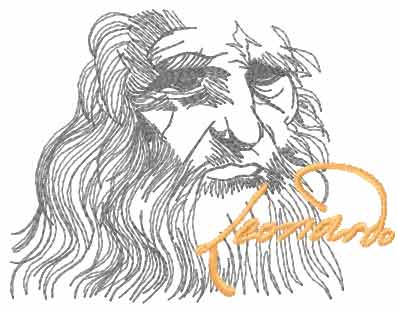 Leonardo da Vinci free embroidery design