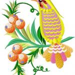 More information about "Bird and berries free embroidery design"