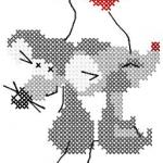 More information about "Two loving mouses cross stitch free embroidery design"