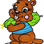 More information about "Beaver free embroidery design"