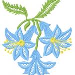 More information about "Blue flowers free embroidery design"