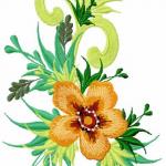 More information about "Flower free embroidery design 46"