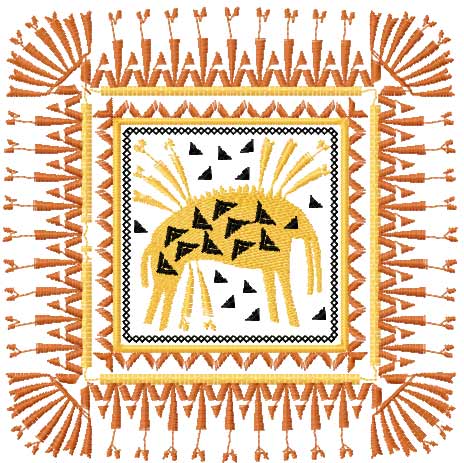 African decoration free embroidery design