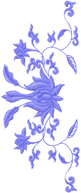 Blue decoration free embroidery design 4