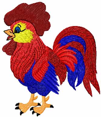 Rooster free embroidery design