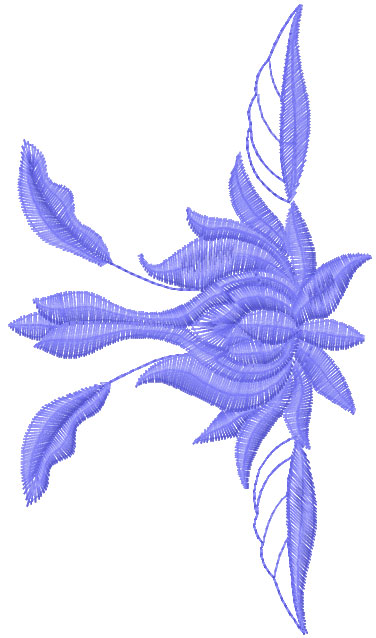 Blue decoration free embroidery design 5