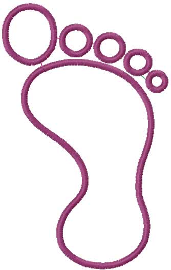 Foot  applique free embroidery design