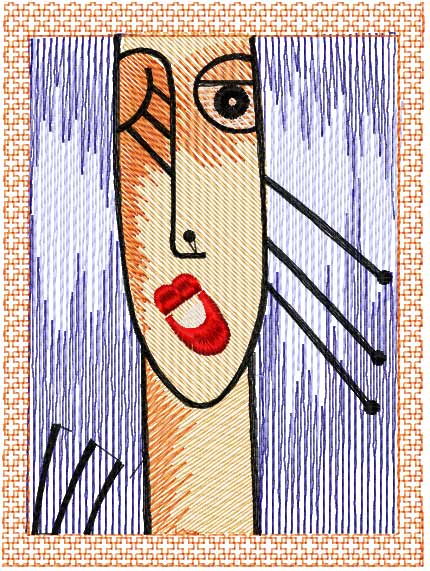 African woman free embroidery design