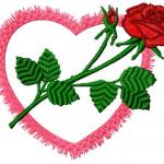 More information about "Valentine day rose free embroidery design"