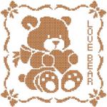 More information about "My love bear cross stitch free embroidery design"