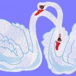 More information about "Two swans free embroidery design"