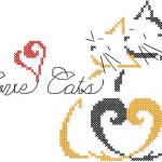 More information about "Love cat cross stitch free embroidery design"