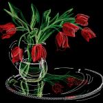 More information about "Vase with tulips free embroidery design"