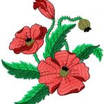 More information about "Poppies free embroidery design 15"