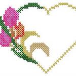 More information about "Tulip heart cross stitch free embroidery design"