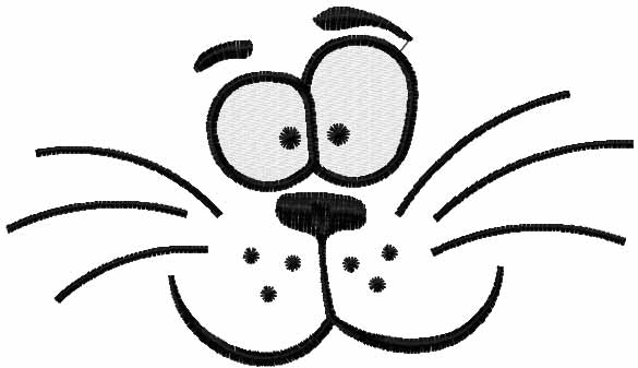 Happy cat face free embroidery design