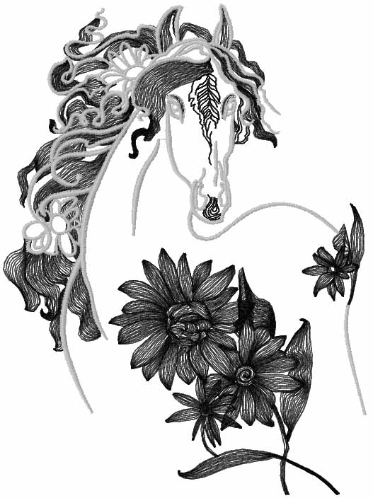 Black horse free embroidery design 2