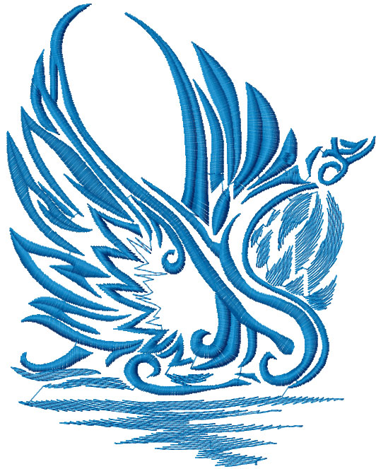 Swan free embroidery design 3
