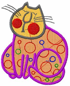 Modern cat free embroidery design 6