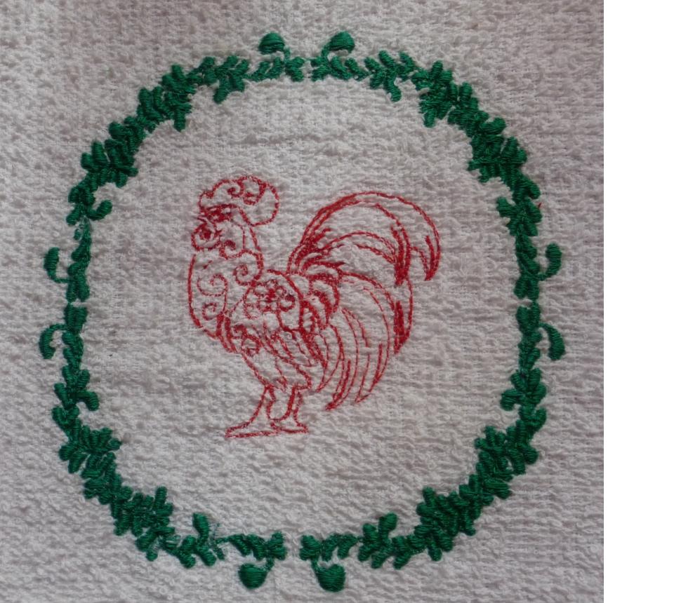 Rooster free embroidery design 3