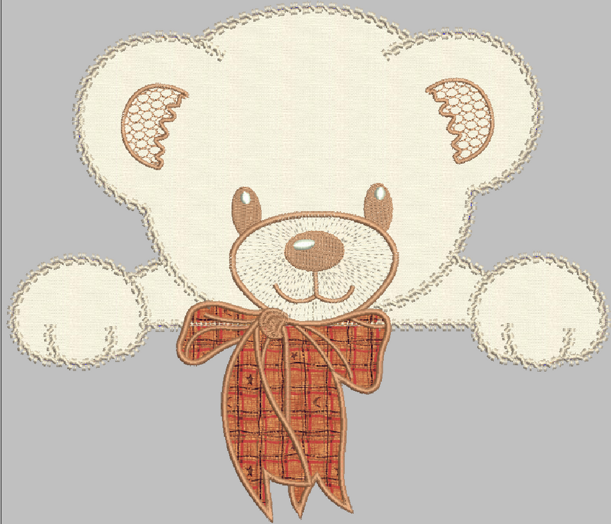 Bear Applique with Pine Cones Applique - Embroidery Designs
