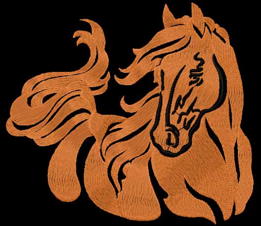Fire horse free embroidery design